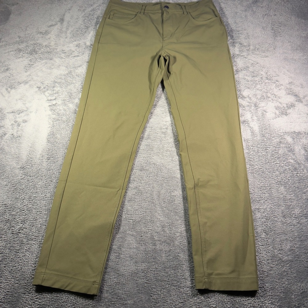Fabletics Only-Pant Mens 31x32 Olive Green Performance Slim Straight Pants